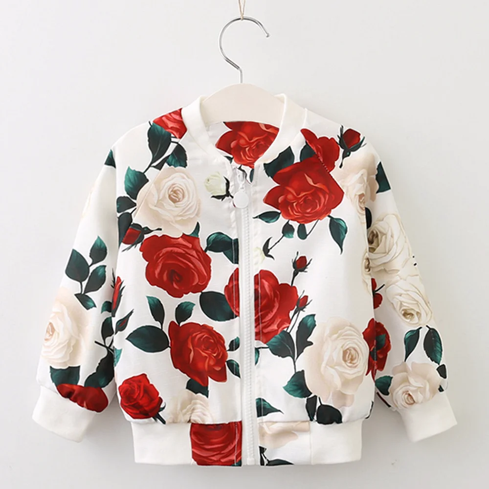 # LHA15 комплект из 2 предметов для маленьких девочек: пальто с принтом розы +