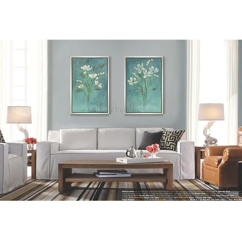 2 Шт. Wall Art Flower Картина Маслом На Холсте Картин Дома декор Для Украшения Нет Кадров