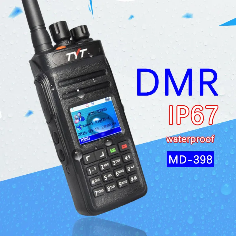 Najtaniej Odpowiedni TYT MD398 Cyfrowy DMR Walkie Talkie Wodoodporny IP67 Dwukierunkowy Radiotelefon Wysokiej Mocy 10W Ham Nadajnik-odbiornik Radiowy