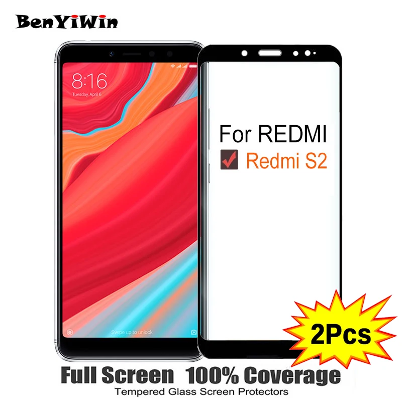 Защитное стекло закаленное для Xiaomi REDMI S2 5 99 Дюйма 9H 2 шт.|Защитные стёкла и плёнки