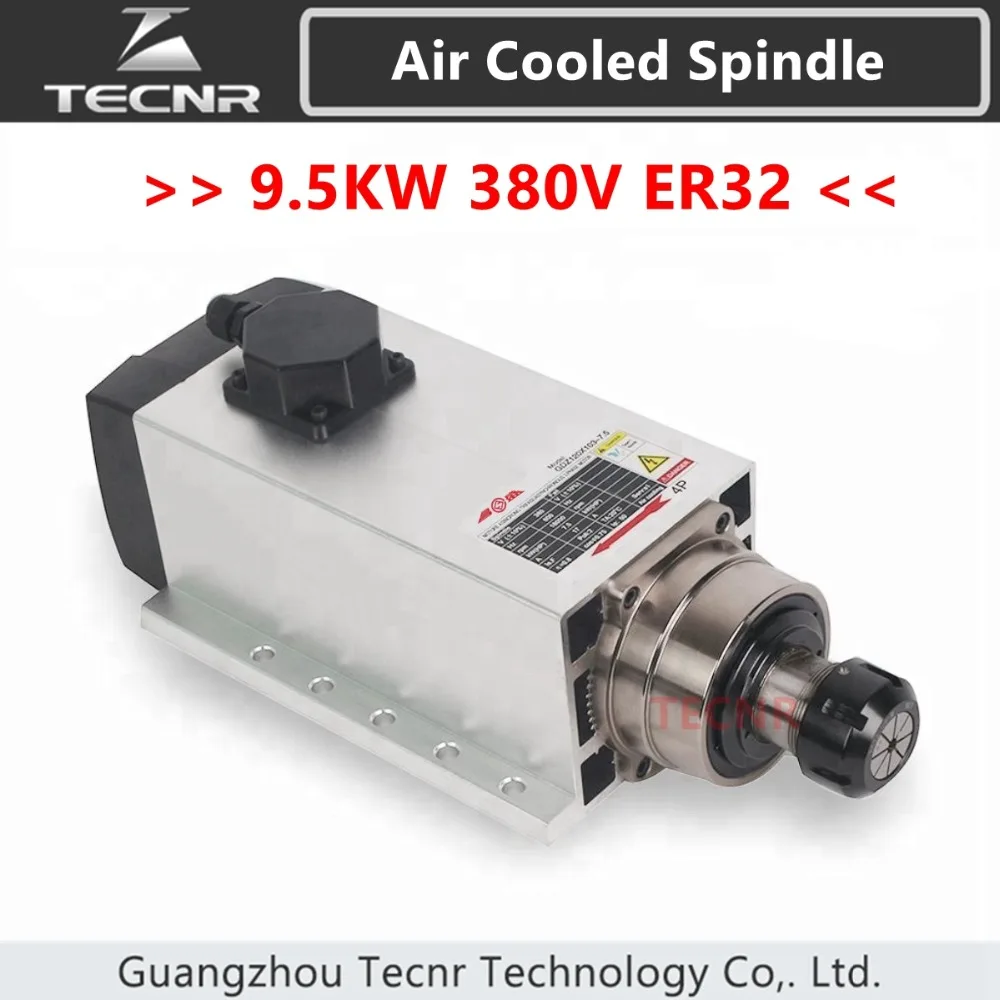 TECNR 9.5kw 380В с воздушным охлаждением мотор шпинделя ER32 для подачи ЧПУ резак