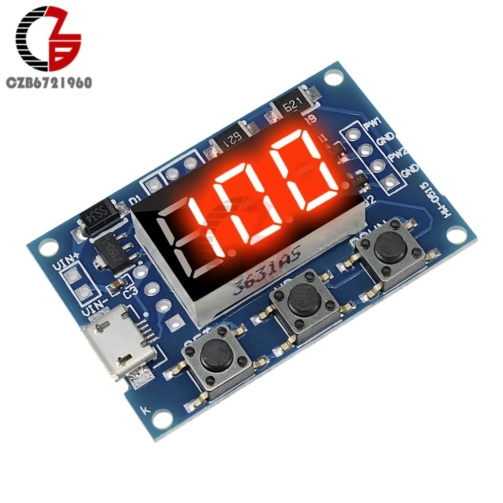 Микро-usb DC 2-канальный Регулируемый PWM генератор сигналов импульсный модуль