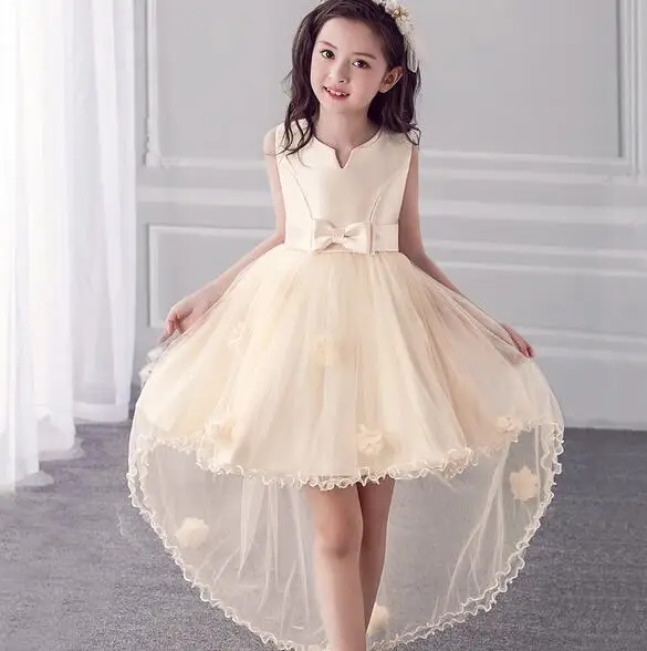 4-11Y Teenager Vestido Flower Girl Dresses Sleeveless Organza Floral Princess Bridesmaid Wedding Birthday Party Dress | Детская одежда