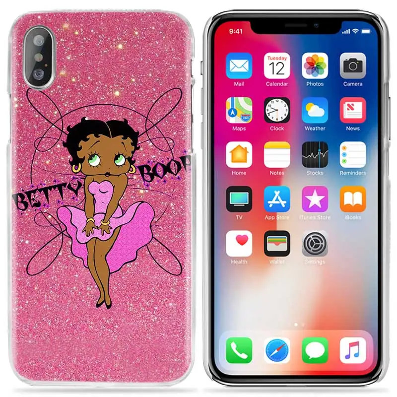 Чехол для iPhone XS Max XR X 10 7 7S 8 6 6S Plus 5S SE 5 4S 4 5C Жесткий пластиковый прозрачный чехол для телефона 11 Pro розовый сексуальный Betty Boop - Цвет: 10