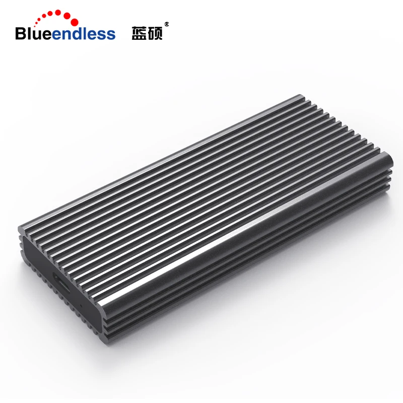 

Blueendless NVME M.2 SSD Cases Type-c Port High Speed Transmission Hard Drive Enclosure Heat Dissipation Black Aluminum SSD