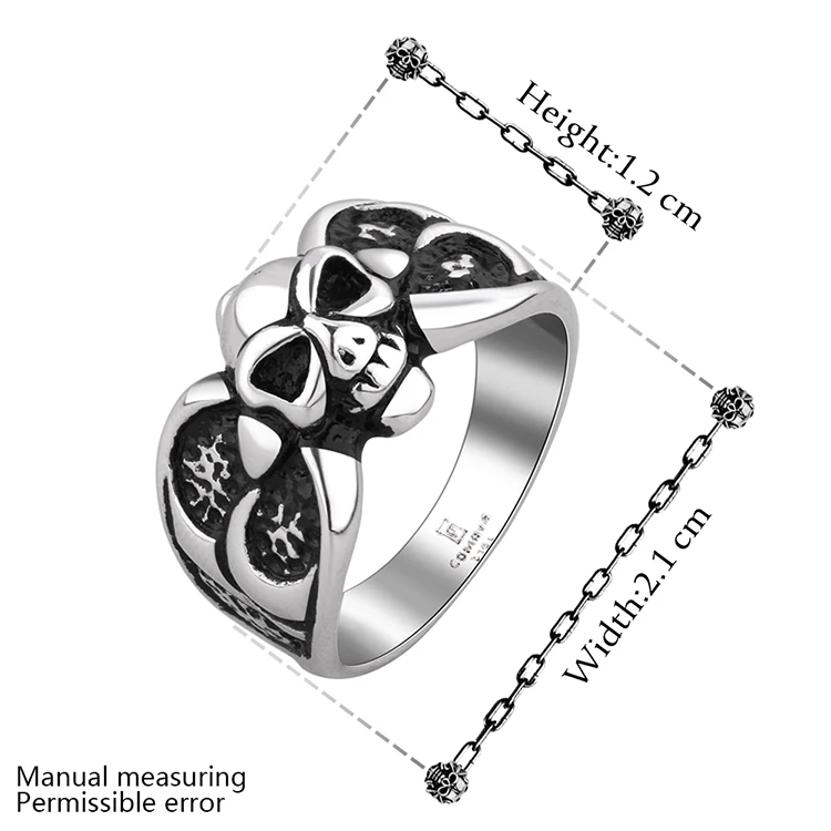 High Quality Gothic Biker Ring for Men European Punk Style Skull Stainless Steel Made Party Fashion Jewelry R009 | Кольца