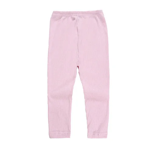 Pink Леггинсы для девочек; Детские хлопковые леггинсы в рубчик; обтягивающие детские штаны в полоску с высокой талией; сезон осень-зима; От 2 до 6 лет для малышей - Цвет: Pink