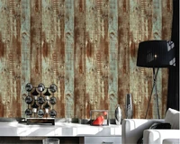 beibehang advanced stereo retro chinese woodgrain wall paper living room coffee retro tv background papel de parede 3d wallpaper