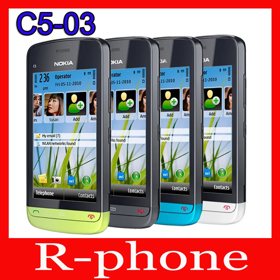 Восстановленный Оригинальный Nokia C5 03 мобильный телефон 3G Wifi GPS 5 Мп
