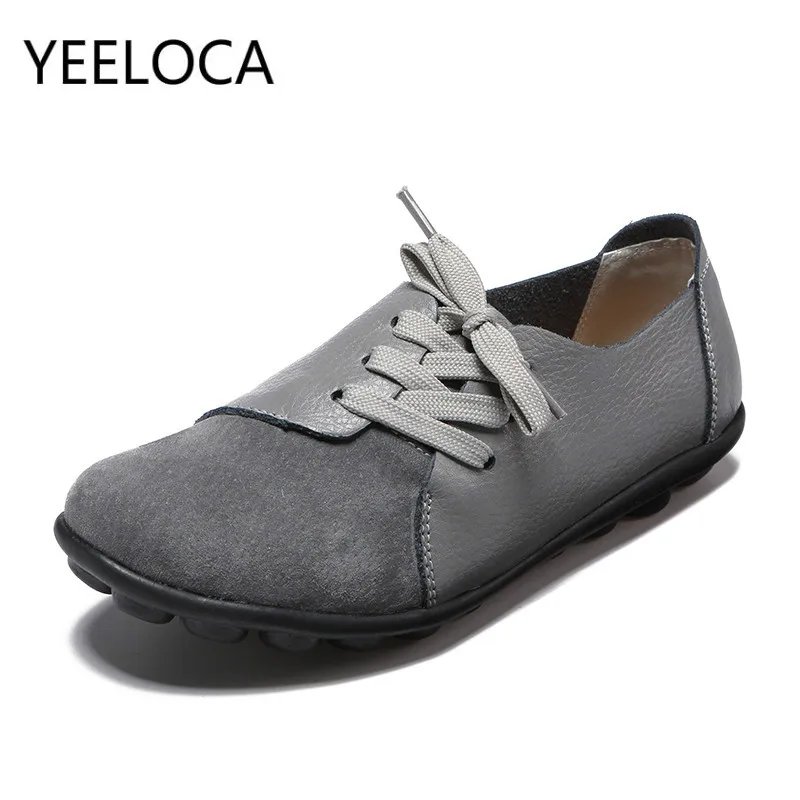 

Туфли YEELOCA женские из натуральной кожи, удобные дышащие мокасины, плоская подошва, горошек, летние туфли, цвет черный, 35-44