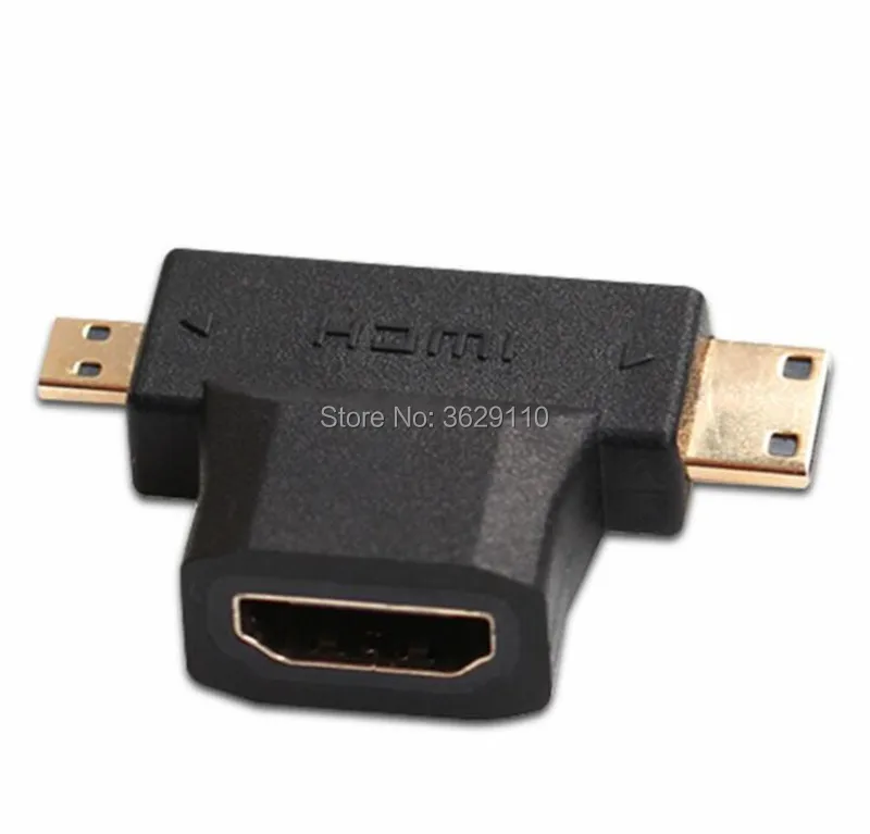 Высококачественный позолоченный кабель 3 в 1 1080P 4 Micro HDMI / Mini штекер гнездо
