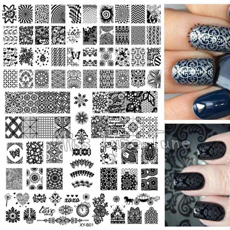 Супербольшие XL акриловые штамповочные пластины смешанного дизайна штампы для