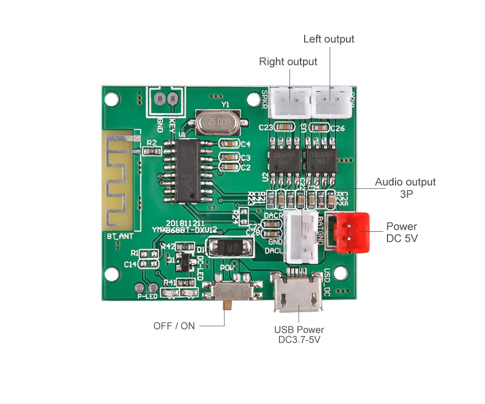 AIYIMA Mini 5,0 Bluetooth модуль с 5 Вт+ 5 Вт усилители мощности аудио Плата Amplificador DIY для Bluetooth компьютерный динамик