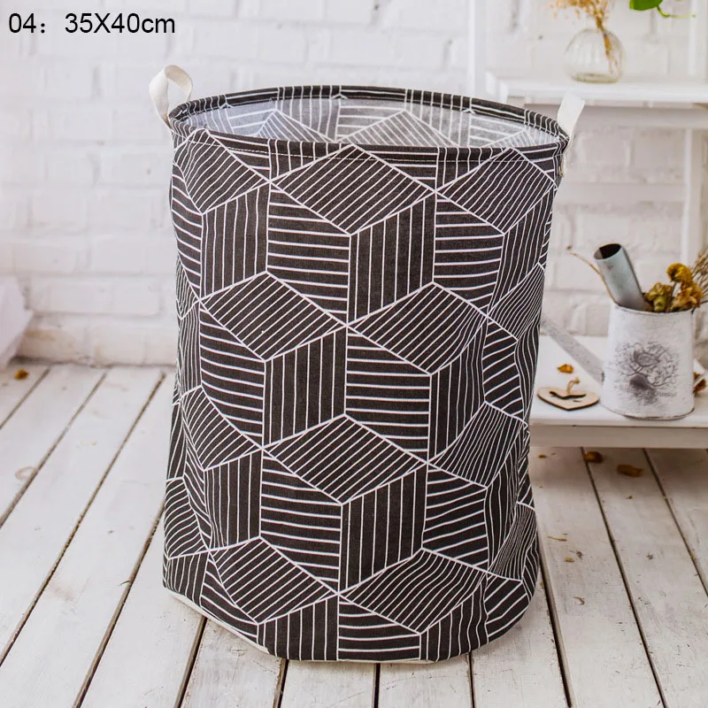 Folding Laundry Basket Cartoon Storage Barrel Standing Toys Clothing Storage Bucket Laundry Organizer Holder Pouch Household - Цвет: 04