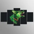 5 Панель HD печати Технология зеленый Волк картина маслом на холсте модульные картины на стену современные потолочные светильники Гостиная Куадрос