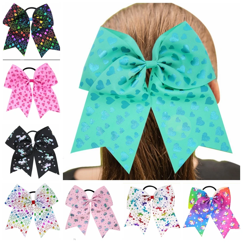 1 шт./лот 7 дюймов эластичные повязки для волос с большим бантом и блестящими