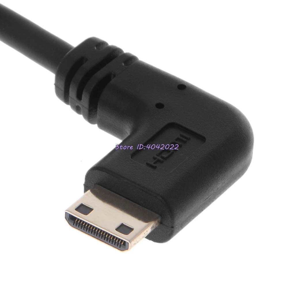 Прямоугольный 90 градусов мини HDMI к HDMI спиральный кабель конвертер Кабель-адаптер