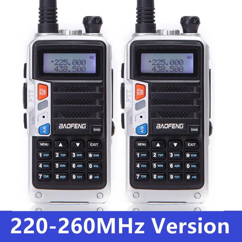 silver tri-band 2 шт BaoFeng UV-S9 8 Вт мощная рация VHF/UHF136-174Mhz& 400-520 МГц Двухдиапазонная 10 км дальность портативная двухсторонняя рация - Цвет: silver tri-band