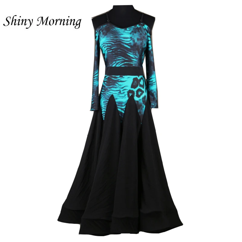 Современное платье для танго без рукавов быстрое Венского вальса розовые синие