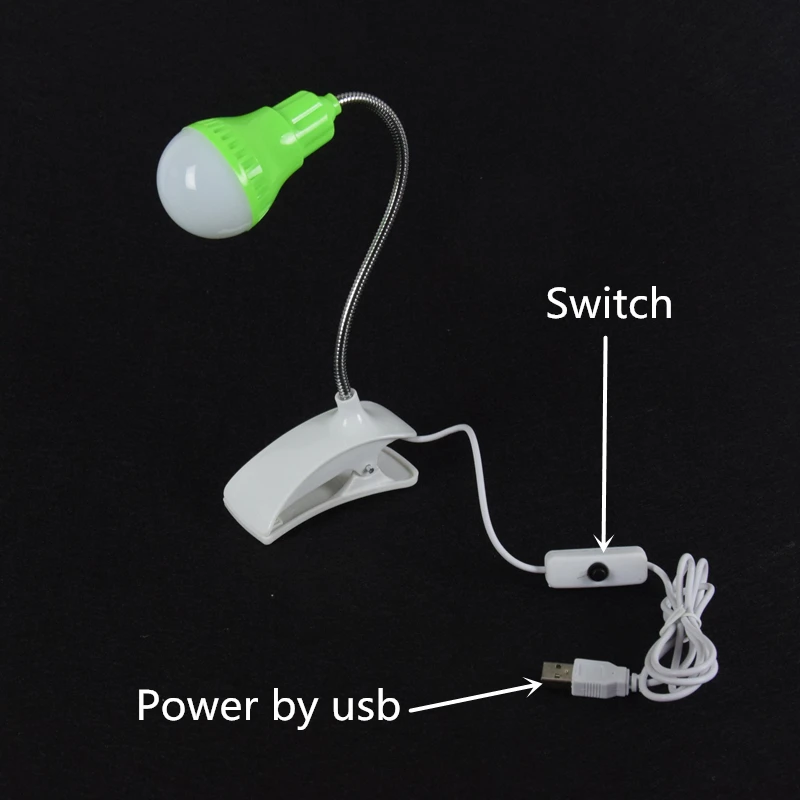 AIFENG портативная Светодиодная настольная лампа с питанием от usb dc 5 В 1A/2A, настольная лампа для учебы с клипсой, Гибкая Настольная лампа для чтения