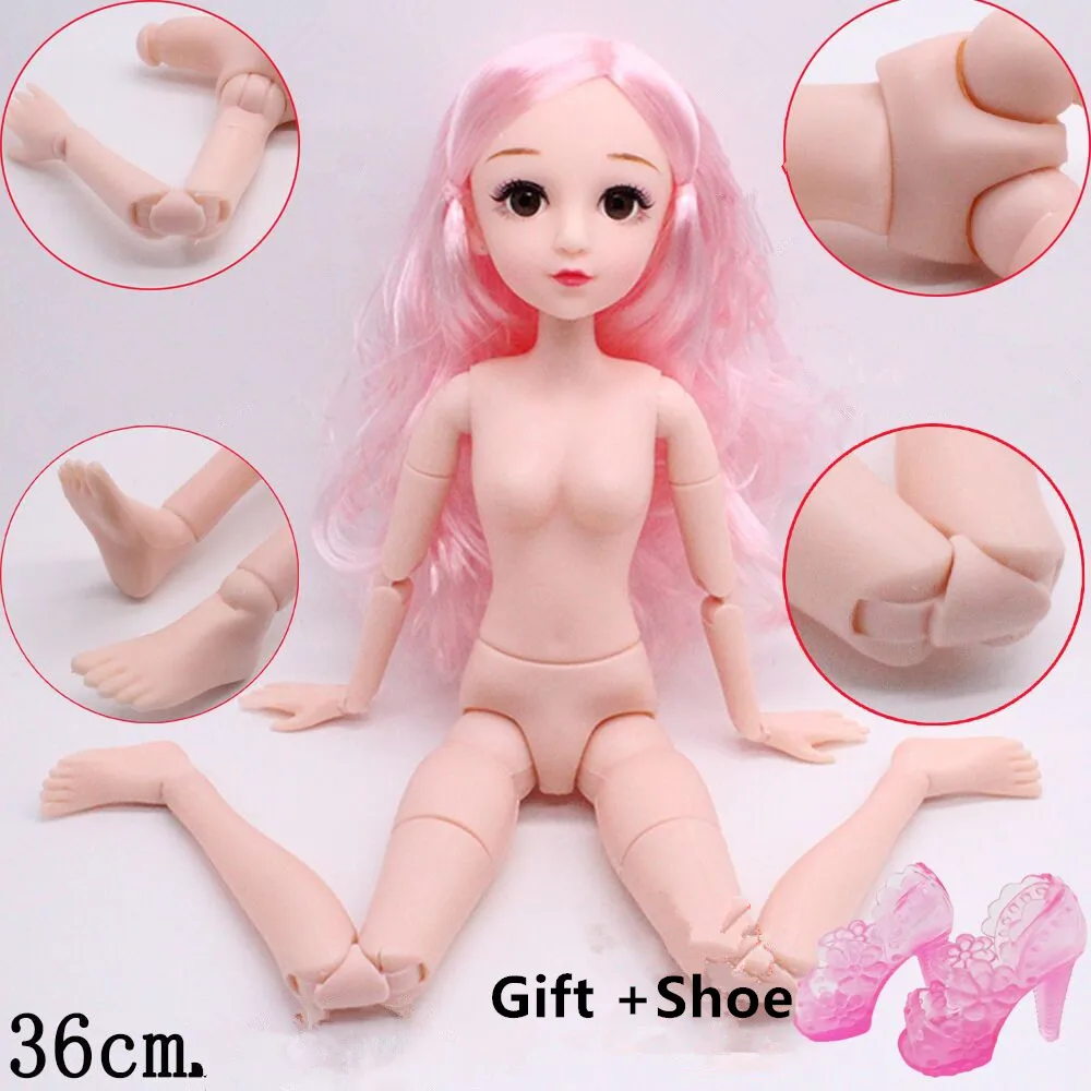 36 см кукла для макияжа BJD 23 шарнирная кукла платье DIY с 4D макияж глаз Обнаженная боди14 дюймов принцесса модные игрушки для девочек