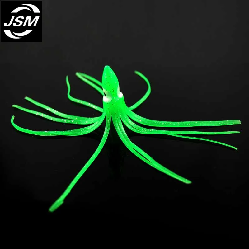 JSM 24 шт. 9 см мягкие приманки осьминог для джиггинга смешанные цвета светящиеся
