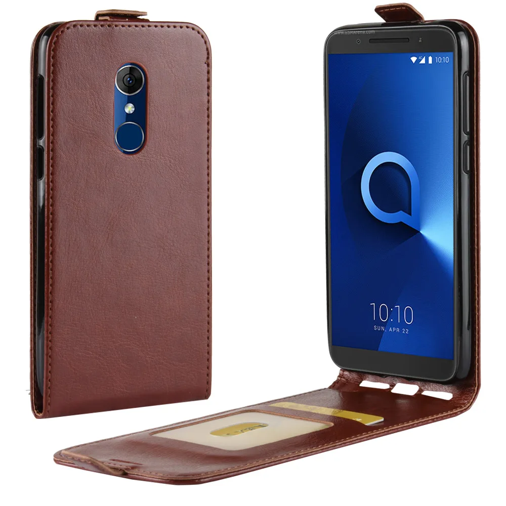 Чехол из искусственной кожи для Alcatel One Touch Pop 3 с подставкой и держателем карт