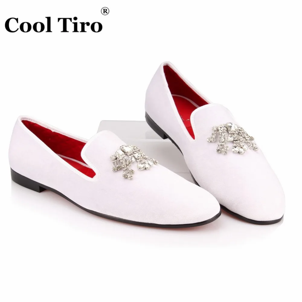 Стильные бархатные Лоферы ручной работы TIRO роскошная мужская обувь со стразами