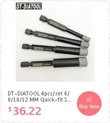 DT-DIATOOL 9 шт./комплект вакуумное паяное алмазное сверло, отверстие для пилы 5/8-11 соединительные сверлильные коронки плюс 20 мм