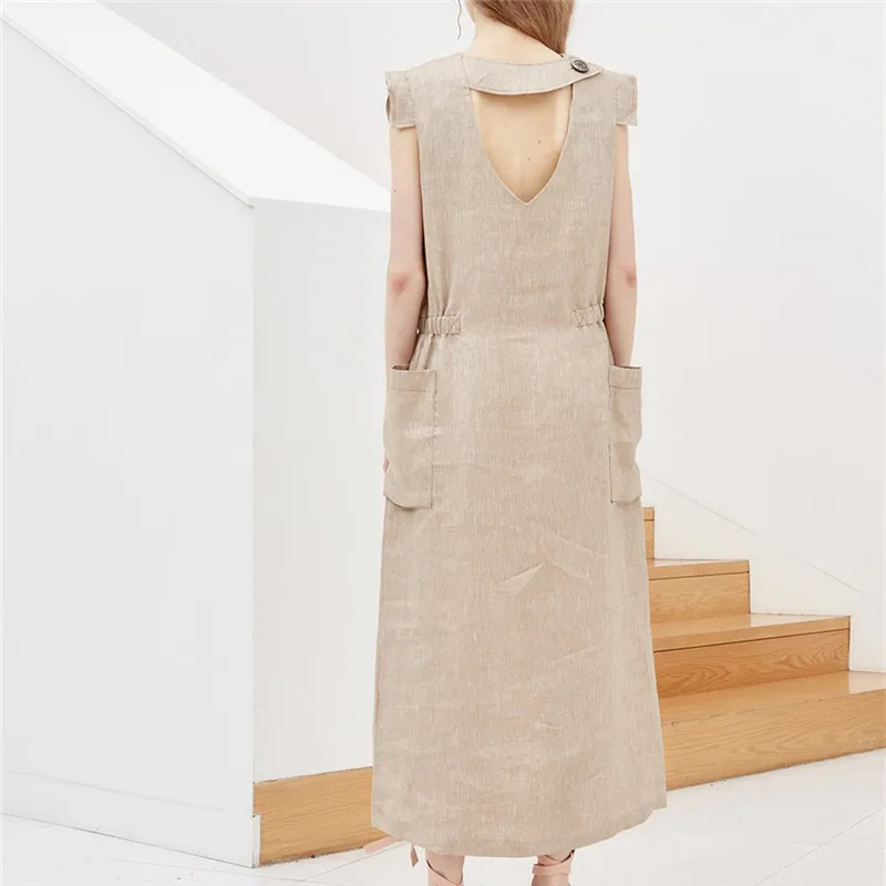 

2019 Women Summer Loose Dress Sexy Pockets Vintage Vestidos Fashion Maxi Dress Plus Size Dress
