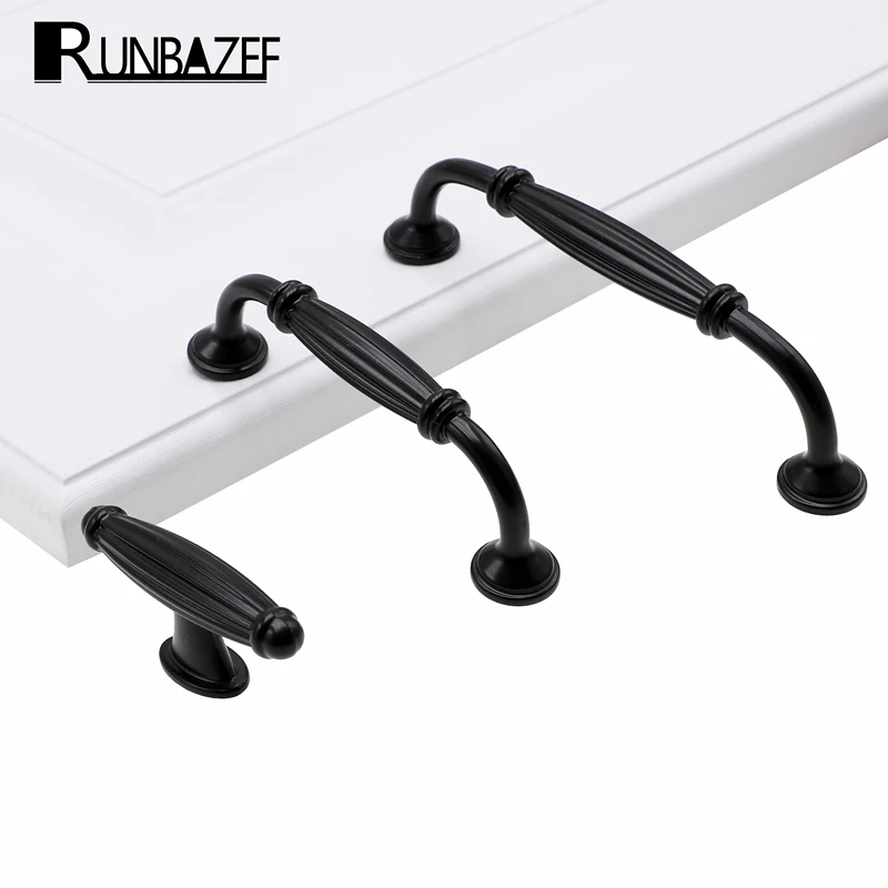 Черный шкаф RUNBAZEF из цинкового сплава в американском стиле кухонная дверь шкафа