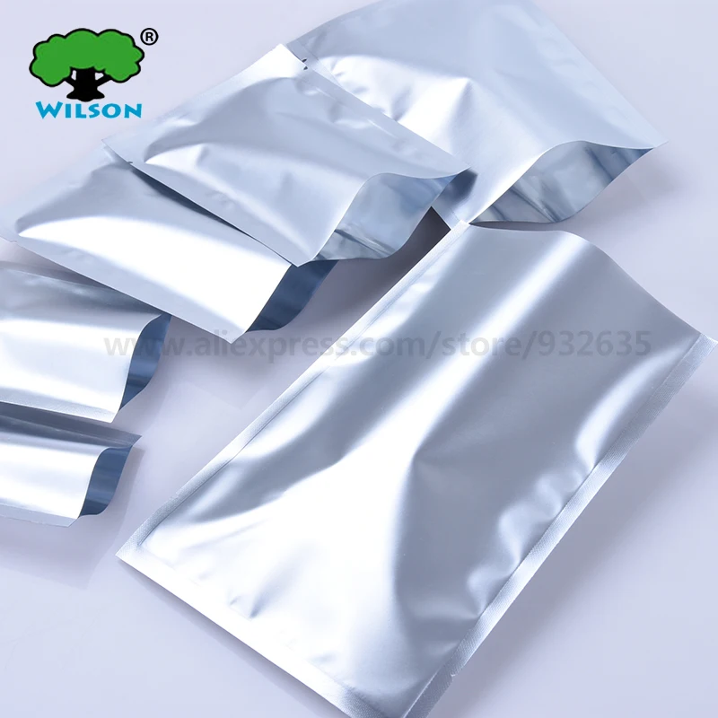 Matte Silver Colorful Aluminizing Foil 100 PCS Plastic Frosted Bag Food Storage Gadgets Party Gif Tea cosmetics Pouch Powder | Дом и сад