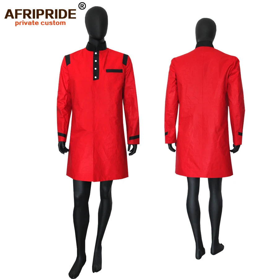 Весна Осень мужское повседневное пальто AFRIPRIDE индивидуальное длинное хлопковое