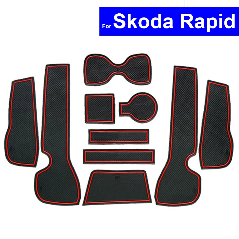 Противоскользящие коврики для дверей ковров держатель чашки Skoda Rapid 1 4 6 2013 2014 2015