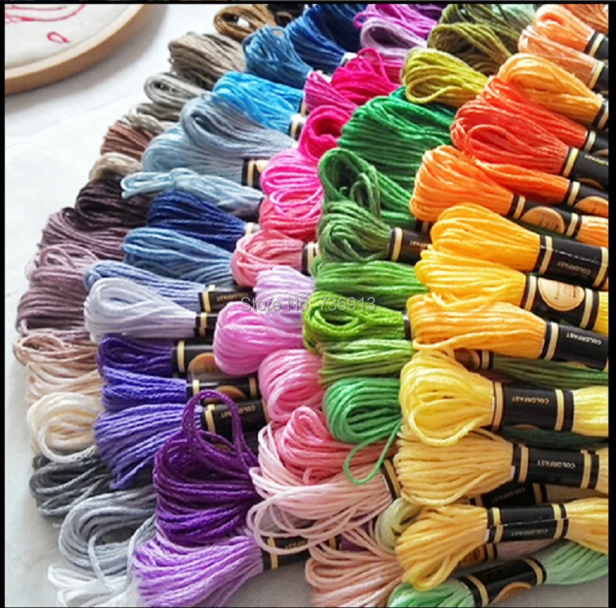 8 метров в длину 6 нитей хлопок аналогичный DMC фотонить всего 1788 штук|thread rivets|threading