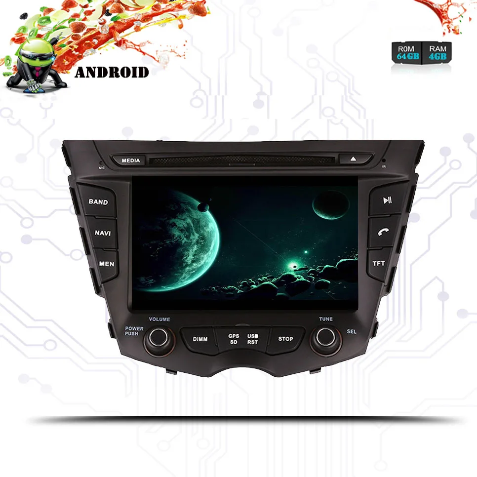 Восьмиядерный Android 9 0 4 + 64G Автомобильный dvd-плеер для HYUNDAI Veloster 2011-16 Авто Стерео GPS