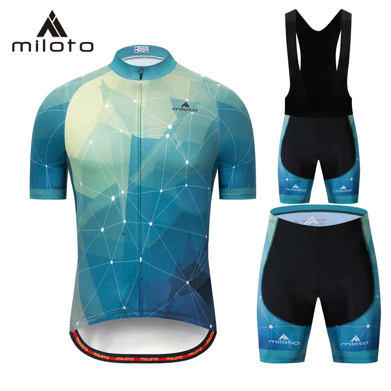 

MILOTO cycling jersey set summer Cycling Clothing Bike Jersey Quick Dry Mens Bicycles Clothes Shirts Cycling Gel Bike suits wear