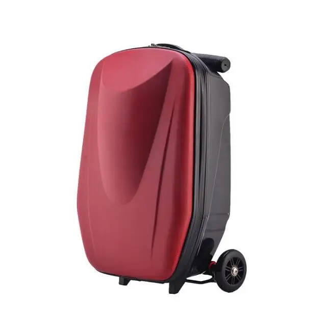 wine red Carrylove 2" Сумка для переноски скутера чемодан ленивый чемодан-тележка с колесами - Цвет: wine red