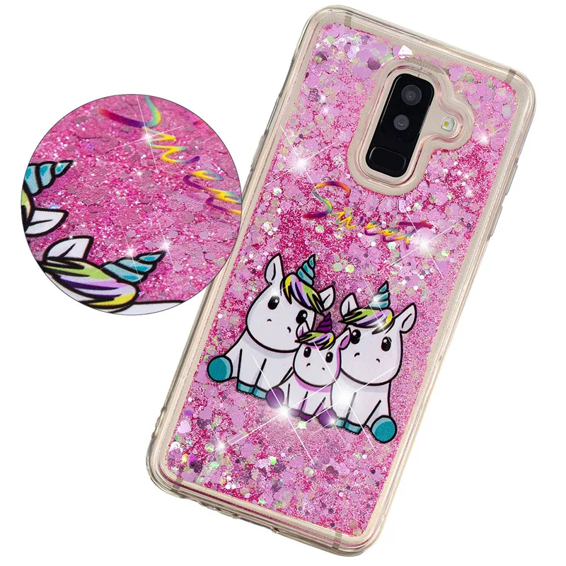 Silicone Case on For Fundas Samsung Galaxy A6 2018 Liquid Glitter Soft TPU Phone Cases Coque Plus Cover |