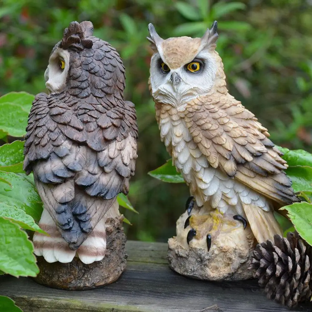 Инновационная Смола ремесло сова форма Птица доказательство садовые украшения