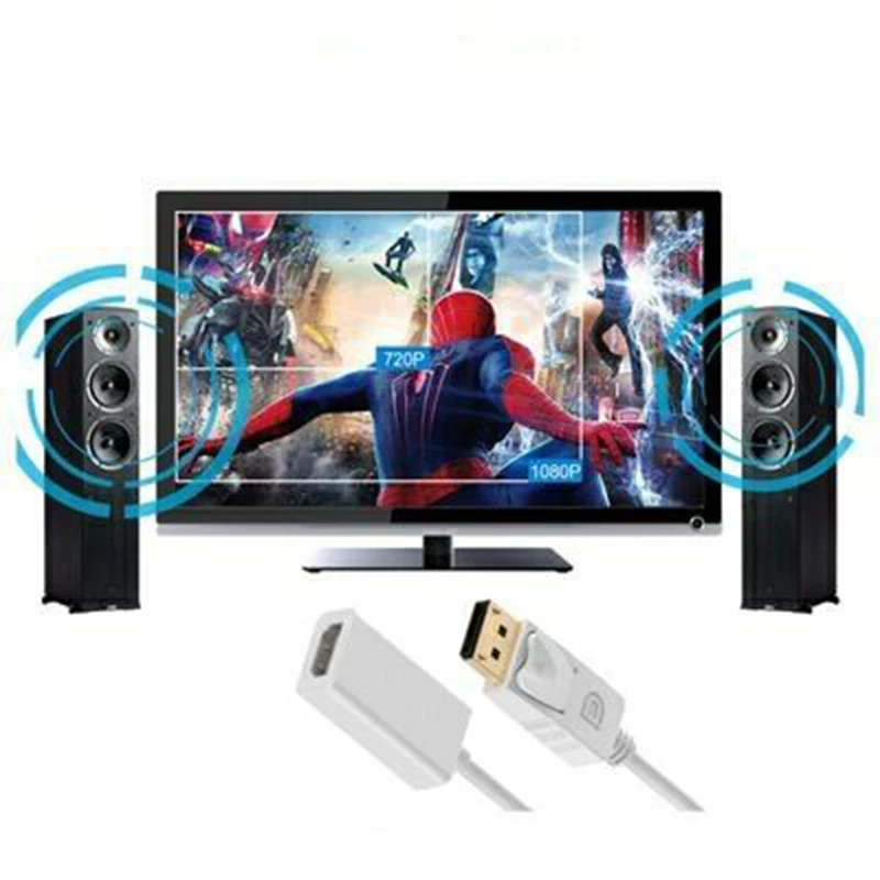 Переходник DP в HDMI совместимый с портом дисплея 1080P кабель конвертер для ПК