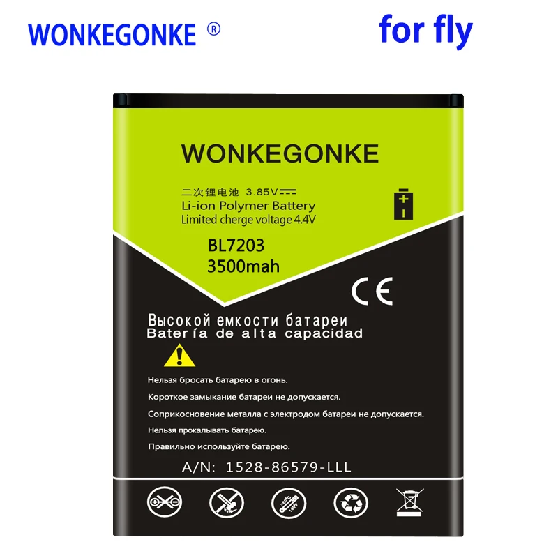 WONKEGONKE 3500 мАч BL7203 для Fly IQ4405 IQ4413 высококачественные батареи|Аккумуляторы