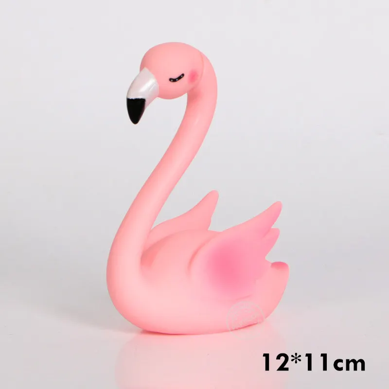 1pcs pink flamingo cake topper Happy Birthday Cake Decoration Flamingo Party Decor wedding deco BabyShower summer party supplies