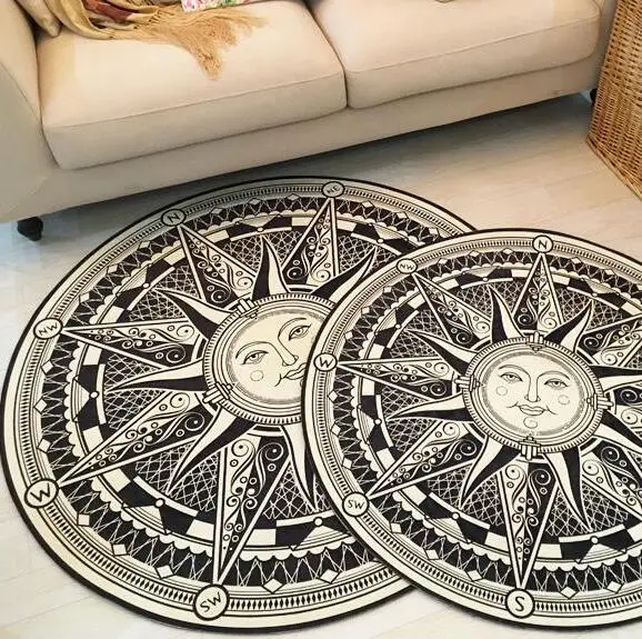 Европейский квадратный коврик fornasetti Titan в черном и белом цвете для гостиной, коврик для кофейного столика, нескользящий коврик для гостиной