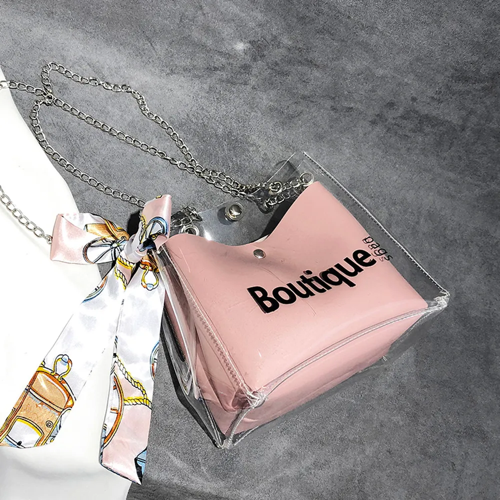 Женская прозрачная сумка мессенджер Пляжная Повседневная для шоппинга|Сумки с