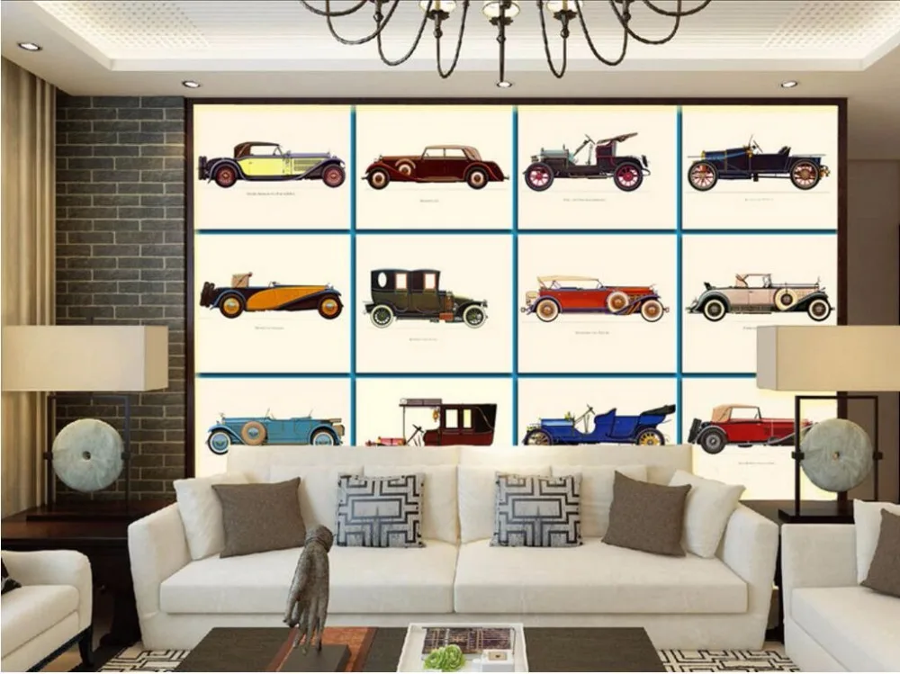 

3d wall murals wallpaper for living room walls 3 d wallpaper European Retro classic cars home decor Custom mural photo painting