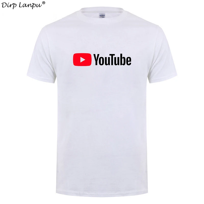 Мужская футболка с коротким рукавом и принтом логотипа YouTube забавная из 100% хлопка