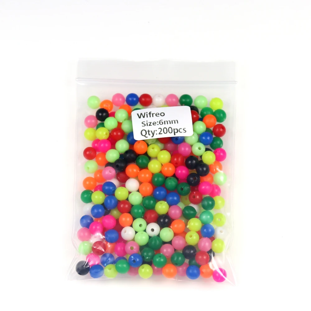 Wifreo 200PCS Multiple Color Mixed Fishing Rigging Plastic Beads Stops for Lure Spinners Sabiki DIY 4mm 5mm 6mm 8mm | Спорт и
