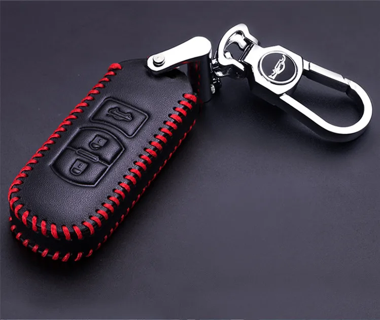 2018 Car Key Case Leather Auto Styling Cover For Mazda 2 3 5 6 CX5 CX7 CX9 Atenza Axela Familia Keychain Accessories | Автомобили и