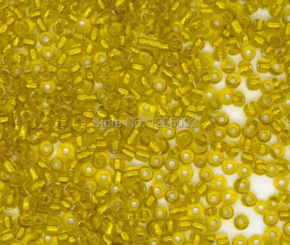 

50g Seed Spacer Bead Round Shape Yellow Glass Jewelry DIY Finding 2mm